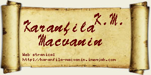 Karanfila Mačvanin vizit kartica